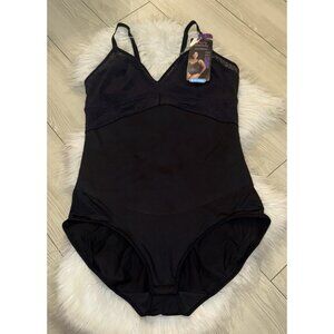 Maidenform DMS097 Lace Tame Your Tummy Bodysuit Shapewear Womens 2XL XXL Black